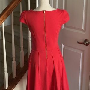 Bright Coral Fit and Flare Dress